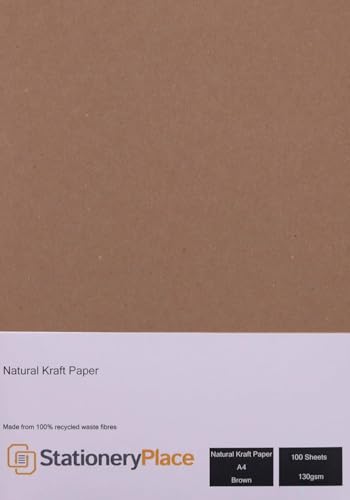 Papier Kraft Marron A4 130g pour Impression Dessin Loisirs Créatifs 100 U