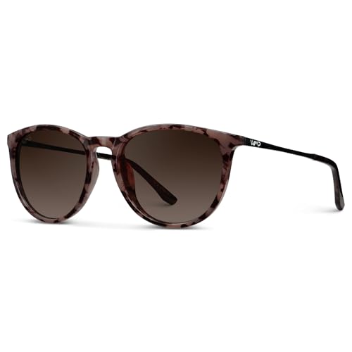 Image of WearMe Pro Round Polarized Sunglasses for Women - UV400 Protection, Lightweight Frame, Vintage Retro Style