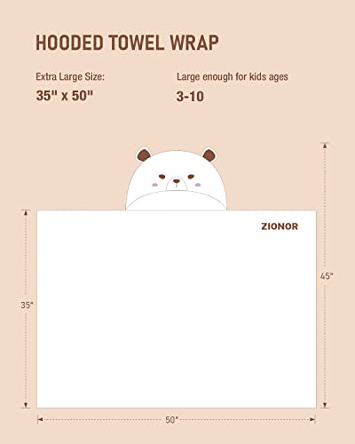 Zionor ZR-US-HOODEDTOWEL-WHITEBEAR Hooded Towel For Kids thumb #4