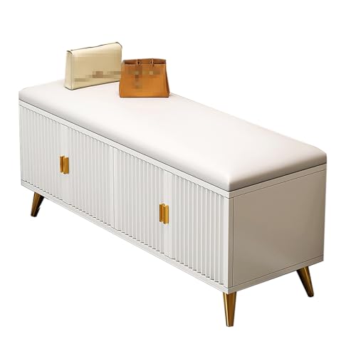 Banc de rangement ottoman à chaussures avec portes et assise confort
