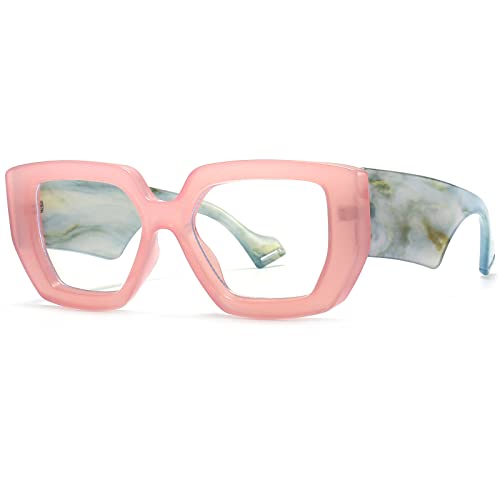 Image of Breaksun Thick Frame Blue Light Glasses for Women Men Fashion Oversized Square Computer Gaming Eyeglasses
