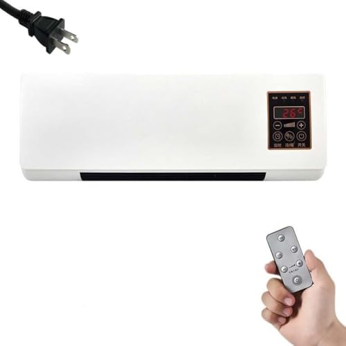 Marysea冷暖両用移動式小型エアコン 壁掛けミニエアコン 家庭用 省エネミニリモコン付き タイミングー スポットクーラー 低騷音 操作簡単 一体型機器 外付け不要 プラグインで使える、壁取付け可能、移動可能 冷暖両用、温風機能 除湿機能 家庭用冷却器具