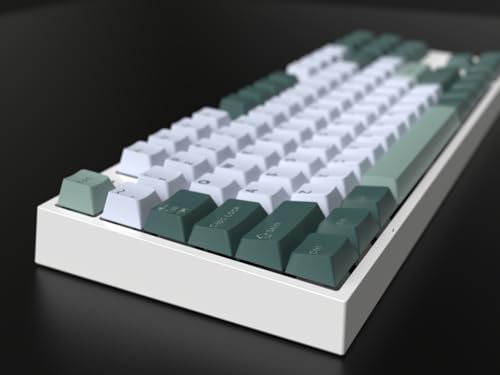 Image of Green Botanical Dye-sub Keycaps, 163 Keys Cherry Profile, Double Shot Keycaps Set, Custom Key caps for MX Switches Mechanical Keyboard(Botanical)