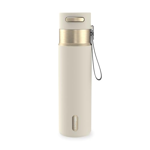 Image of Contigo AutoSeal 24 oz Stainless Steel Vacuum-Insulated Water Bottle with Leakproof Push-Button Spout & Lock, Carry Strap, BPA-Free & Lead-Free, Dishwasher Safe