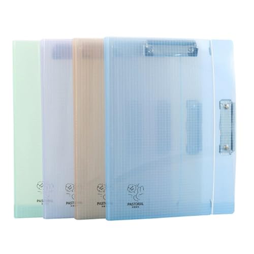 フォルダー 書類用カラー透明フォルダー4個、ポータブル再利用可能プロテクターカバーポケット整理キャリーケース学校オフィス家庭用 フォルダ