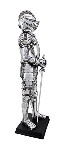 Veronese Silver Finish Medieval Knight In Armor Statue Figure Armour #TOP1