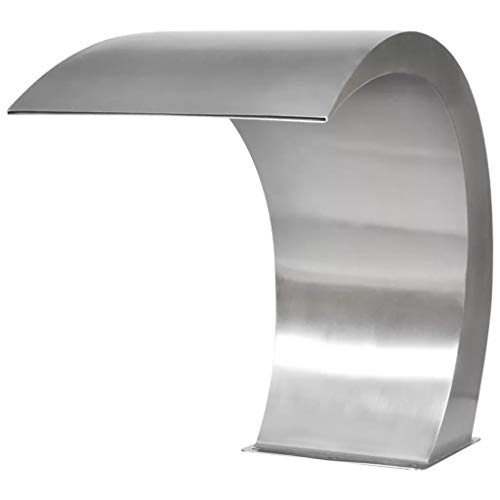 Fuente de Cascada de Acero Inoxidable, Resistente al Cloro y al Agua Salada, Cascada de Agua para Piscina 45 x 30 x 60cm