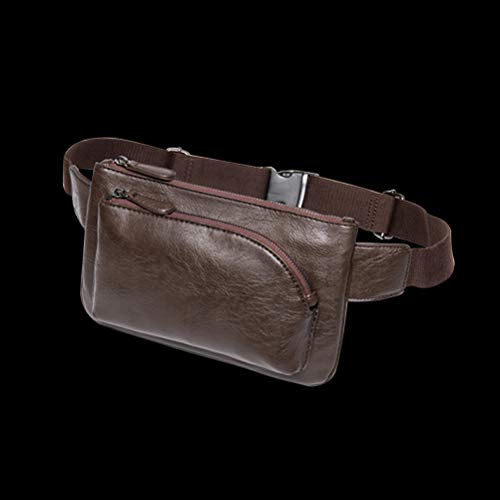 Pochete masculina de couro PU casual para treino esportivo pochete para viagem, escalada acampamento