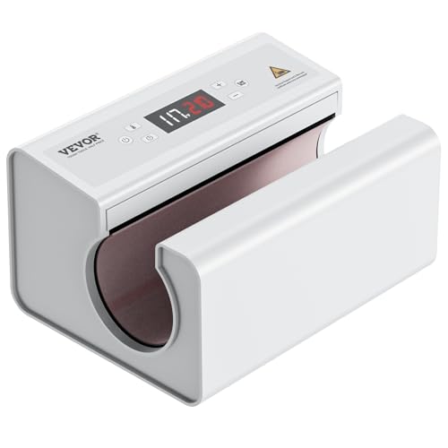 VEVOR Auto Tumbler Heat Press Machine, Automatic Rotation Full Print Mug Heat Press with Temp and Time Setting, Even Heating for 11-30oz Sublimation Tumblers, Mug, Cups (White)