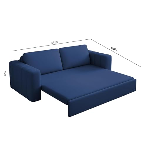 Image of Cisco 3 Seater Sofa Cum Bed for Living Room (Blue Colour Fabric) Premium Fabric Sofa for Living Room