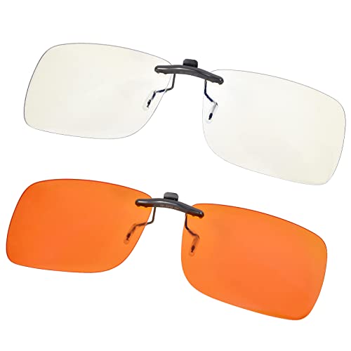 PSI Pack of 2 Blue Light Blocking Clip On Glasses Blue Light Filter Clip-on Computer Reading Glasses...
