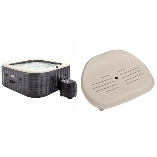 Intex - 28450EX - Pure Spa Bulles Ardoise 4 Places, Gris Ardoise & siège Pure Spa