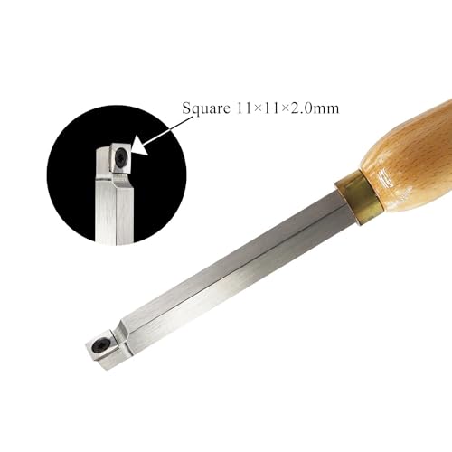 Herramienta Torno Madera Carburo 11x11x2 mm Mango Madera miniatura 3