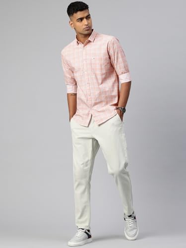 Image of Majestic Man Men Comfort Slim Fit Opaque Checked Cotton Casual Shirt