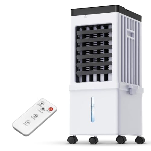 3-In-1 LuftküHlventilator & Luftbefeuchter 60 Cm Tragbarer LuftküHler 15l Wassertank 3 Geschwindigkeiten & 3 Modi Super Energiesparend Digitale Anzeige 7 5h Timer Mit 4 Rollen & Griff