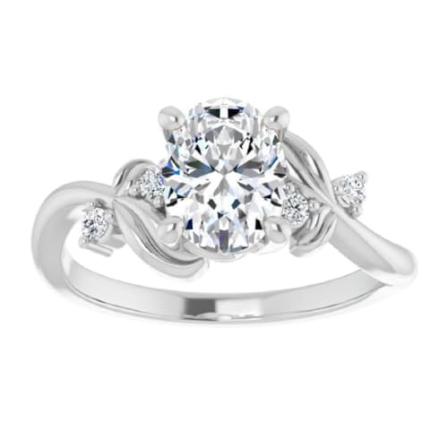 1CT-3CT Oval Cut Anniversary Ring Solitaire Moissanite Bridal Ring for Women Promise Gifts for Her 925 Silver/10K/14K/18K Gold