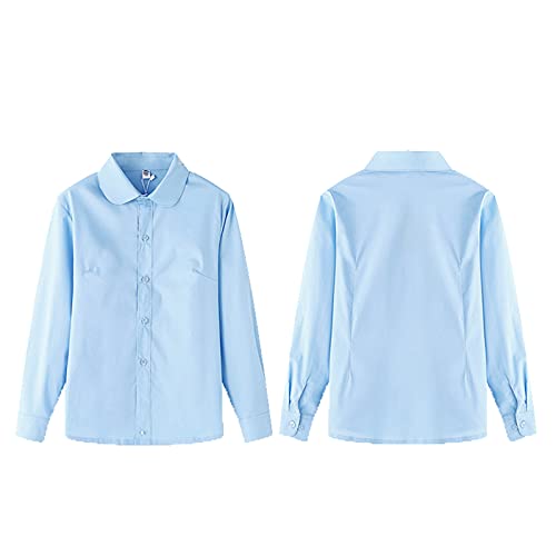 Blusa infantil infantil formal para bebês com botões brancos para meninas blusa para meninos e menin