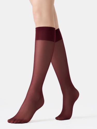 Image of MOOCHI Women's Sheer Knee High Stockings 6 Pairs 20 Denier Nylon Socks