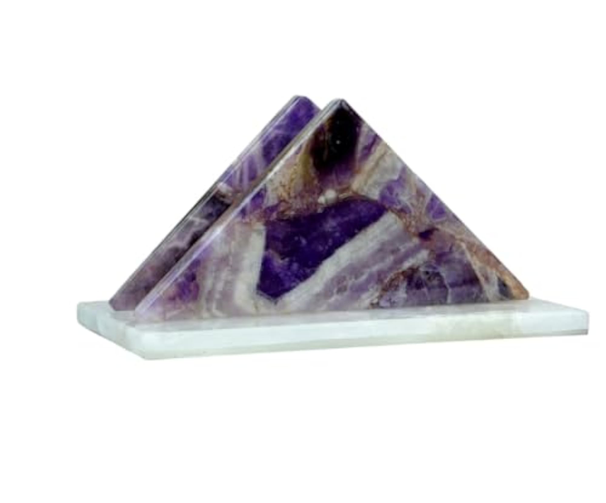 Amethyst Stone Napkin Holder, Natural Crystal Tabletop Decor