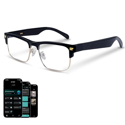 AI Glasses for Men Women, Powered by ChatGPT, AI Real-time Translation(164 Languages), Bluetooth Translator Glasses with Speaker,No Subscription,Smart Glasses with Anti-Blue Light for Work T