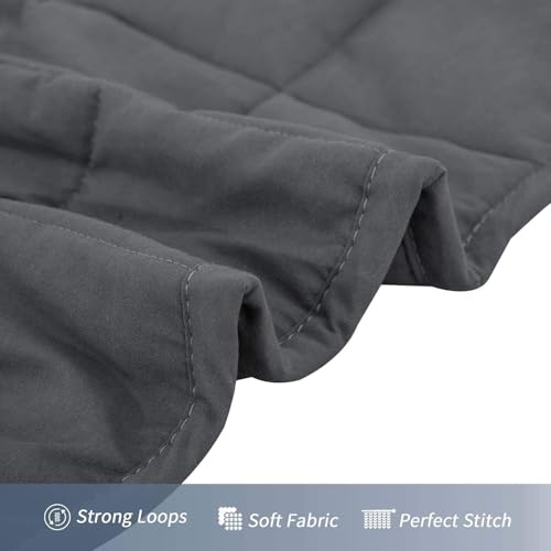 Image of Smartqueen Adult Weighted Blankets iE†15 lbsiA' 48aa‚¬A x 72aa‚¬AiA' Twin Sizeia€ Heavy BlanketiA' Organic Cotton with Natural Glass Beads