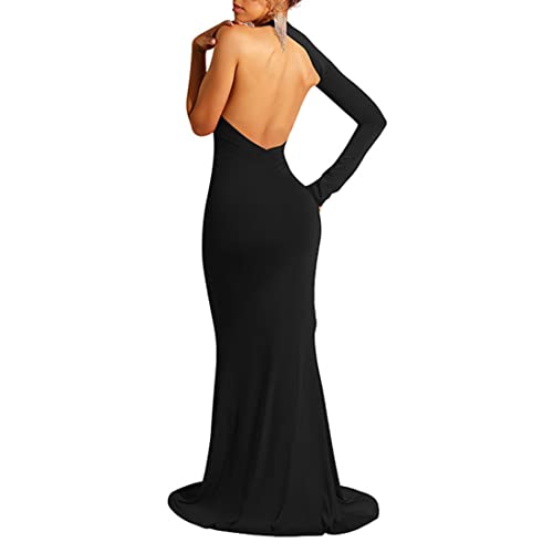 TICBRY Women's Sexy Elegant One Shoulder Backless Floor Length Long Maxi Dress3