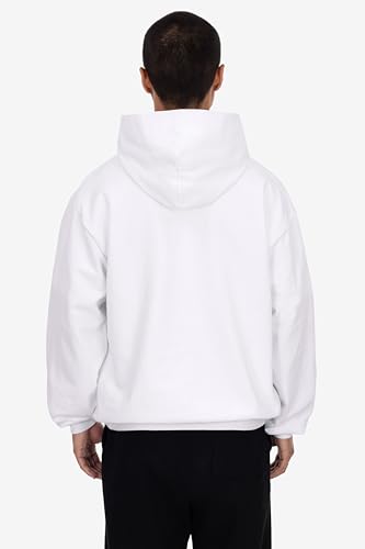 Long Sleeve Garment Dye French Terry Pullover Hoodie White3