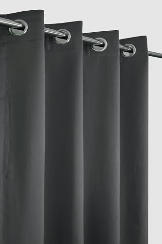 Image of LaVichitra Polyester Thermal Insulated 3 Layered Solid Blackout Opaque Window Curtain (5 ft, Grey)