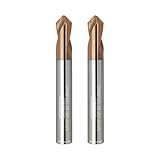 WEXWE Tools Chamfer End Mill,Drill Tip with Cutting Edge for Carving, Drilling and Chamfering Suit for Alloy Steel, Hardened Steel, 90 Degree 2 Flute(1/4-2'-2CPS)