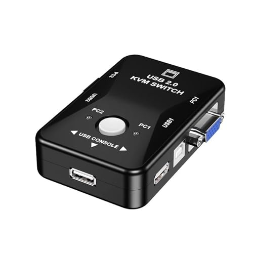 スイッチャー USB KVM スイッチスイッチャー 2/4 ポート VGA スイッチスプリッタ 1920*1440 VGA ビデオスイッチ USB デバイスキーボードマウスモニターアダプタ 高速・安定な伝送(2 in 1 output)