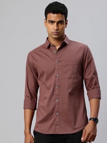Image of Majestic Man Comfort Slim Fit Solid Pure Cotton Self Design Casual Shirt