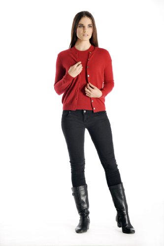 Cashmere Boutique 100% Pure Cashmere Cardigan Twin Sets for Women - Round Neck, Long Sleeve, Button Down, Soft & Warm Sweater3