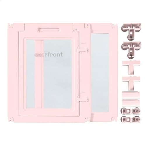 Image of 24 inch H Extension Kit 1 Gate + 1 Panel, T-Buckles for Compartment, Expandable Clear Dog Play Pen Acrylic Dog Playpen Indoor,for Puppy Cat Bunny Small & Medium Dogs