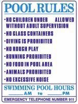 Pool Rules with Swimming Pool Hours, 18x24 Heavy Duty Sign-image-14