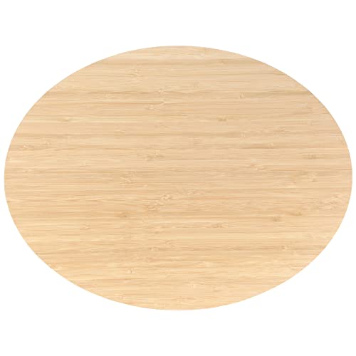Bamboomn Heavy Duty Premium Bamboo Oval Shaped Cutting And Serving Board - 17" X 13" X 0.75" - Grooved/Flat - 1 Piece #TOP1