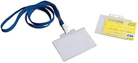 agendepoint.it porta badge in plastica rigida con laccio per carte di credito e tessera magnetica (2 pezzi)