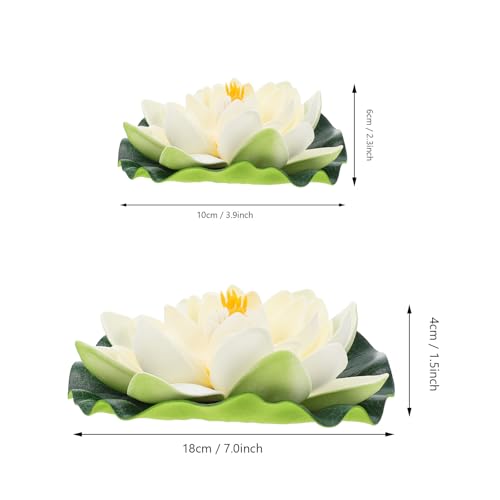 Nenúfar flotante blanco resistente de EVA, pack de 9 piezas para estanques 3