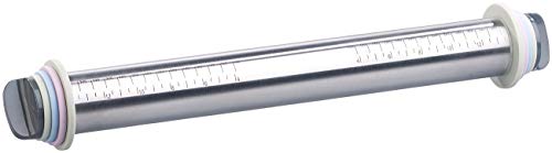 Rosenstein & Söhne Nudelholz mit Abstand: Höhenverstellbarer Edelstahl-Teigroller, 4 Paar Abstandsscheiben, 35cm (Backzubehör, Teigrolle mit Abstandhalter, Holz Abstandshalter) Rosenstein & Söhne Nudelholz mit Abstand: Höhenverstellbarer Edelstahl-Teigroller, 4 Paar Abstandsscheiben, 35cm (Backzubehör, Teigrolle mit Abstandhalter, Holz Abstandshalter)