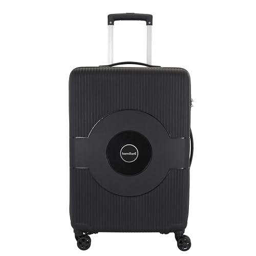 Image of Kamiliant Polypropylene KAM Hard Shell 8 Wheels Double Spinner Suitcase Might DW SP68CM Black,Medium