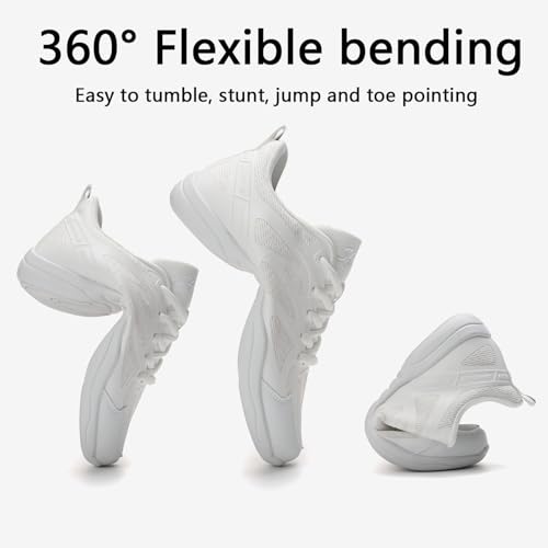 Girls Cheer Shoes White Cheerleading Dance Shoes Youth High-Performance Breathable Cheerleading Shoes for Athletic Training Competition3