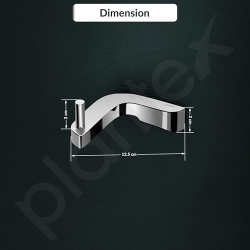 Image of Plantex Smero Pure Brass Robe Hook /Door Hanger-Hook /Cloth-Towel Hanger /Bathroom Accessories - Aqua(Chrome)