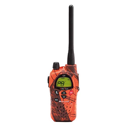 Radio Midland G9 Plus - Blaze - Couleur Camouflage - PMR446 et LPD - Étanche IPX5 - Bouton d'émission High/Low Power - avec Chargeur sur Pied et Batteries 1800 mAh.