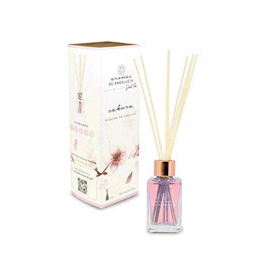 AROMAS DE ANDALUCIA Ambientador, Mikado, Varillas, Único Sakura, Cristal 30ml 5.6x17x5.5 cm Cover