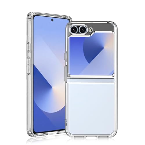 Agedate Hülle für Samsung Galaxy Z Flip 6 Handyhülle Ultra Dünn Transparent Schutzhülle für Samsung Flip 6 Weiches Silikon Anti Vergilbung Schutz Slim Stoßfeste Kratzfest Galaxy Z Flip 6 Case Cover