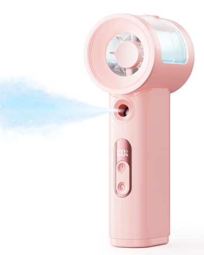 SWEETFULL Handheld Misting Fan Portable - 5000mAh Rechargeable Battery, Powerful Turbo Personal...