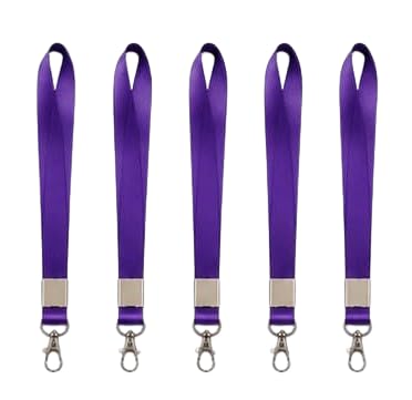 Premium Satin Lanyard with 360° Swivel Metal Hook, Purple | Smooth & Comfortable, Strong Metal Clamp, ID Cards & Badges, Lightweight & Reusable, All-Day Wear-image-10