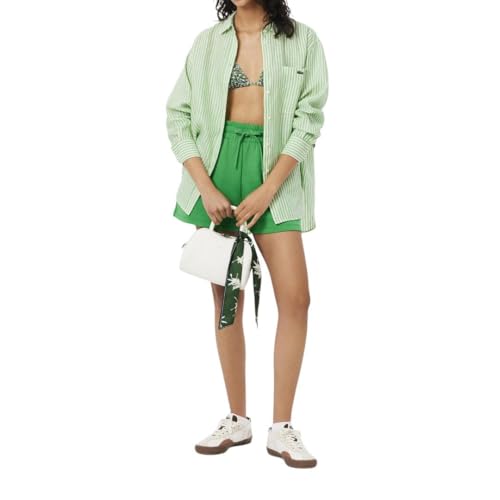 Lacoste Women's Oversized Striped Linen Shirt4