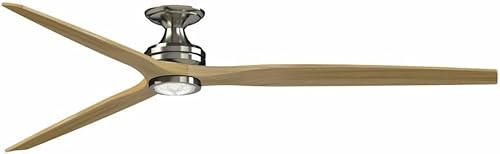 Miniatura 2 de Spitfire - Ventilador de techo empotrado de 3 aspas con kit de luz, 21.08 pulgadas de alto y 84 pulgadas de ancho, acabado de níquel cepillado,