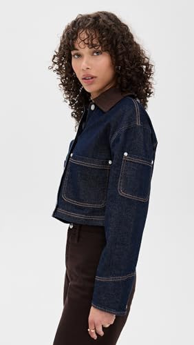 Avec Les Filles Women's Combo Collar Crop Trucker Jacket4