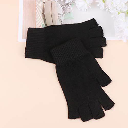 Luvas De Condução Homens Luvas De Tricô Meio Dedo Lã Luvas De Malha De Inverno Glives Masculinos Luv